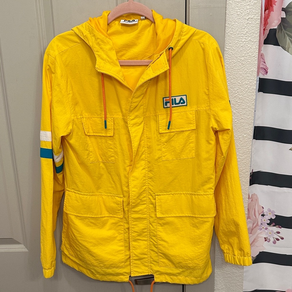 Fila for Urban Outfitters Vibrant Yellow Hooded Windbreaker